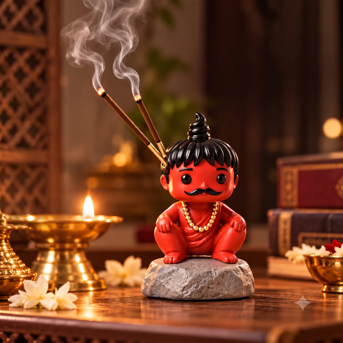 Hand-Painted Chota Pandit Agarbatti Stand | Artisan Bollywood Incense Holder